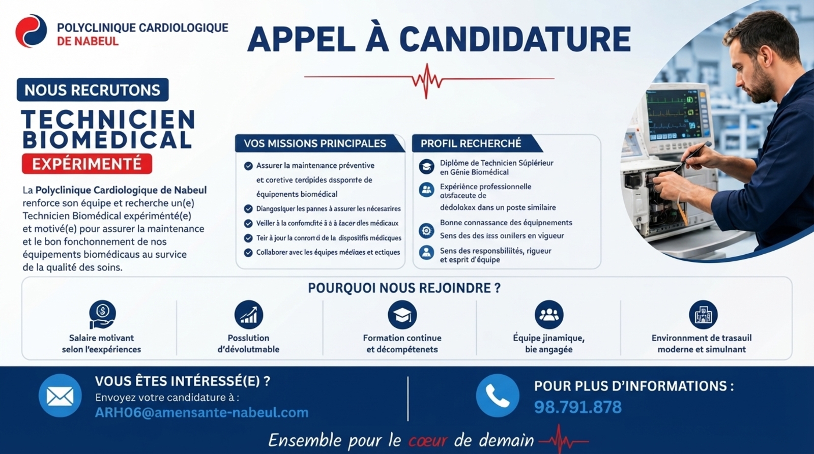 Job Opening — Experienced Biomedical Technician