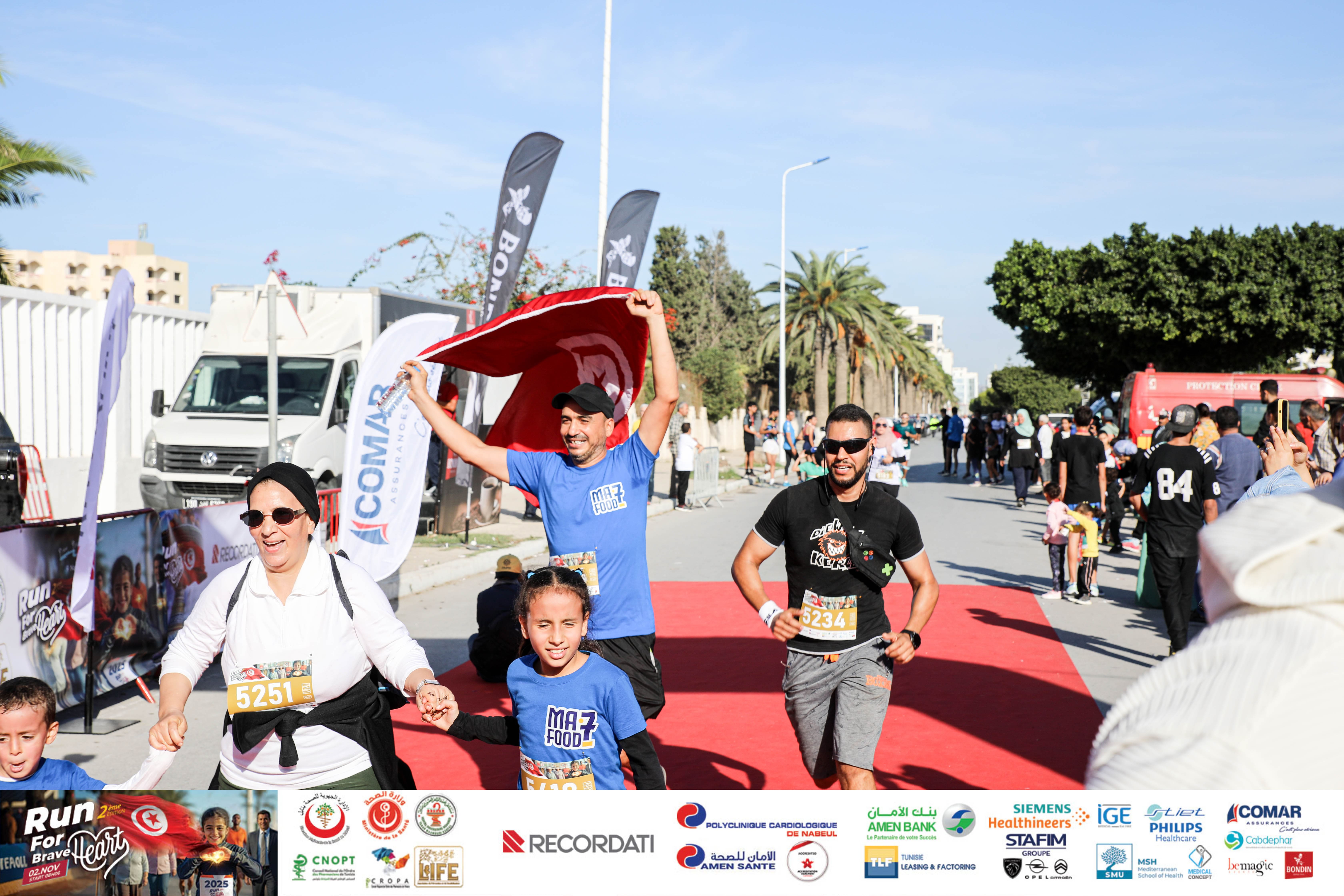Organizzazione della Maratona Run for the Brave 2025 — Nabeul